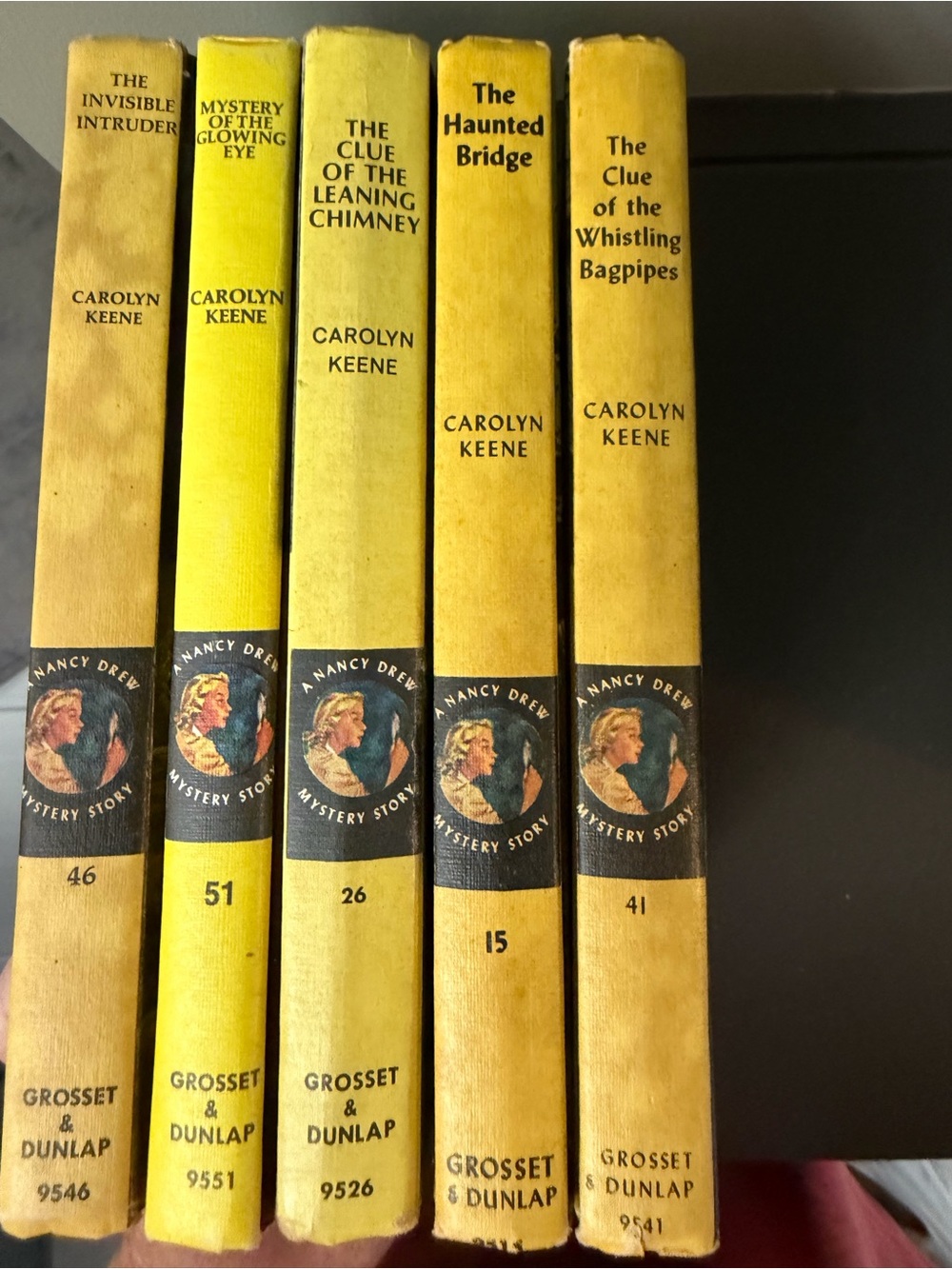Nancy Drew Grosset & Dunlap Yellow Vintage Spine Collection